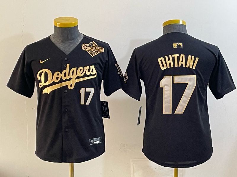 Youth Nike 2026 Los Angeles Dodgers #17 Ohtani  Black Gold Game MLB Jersey 066